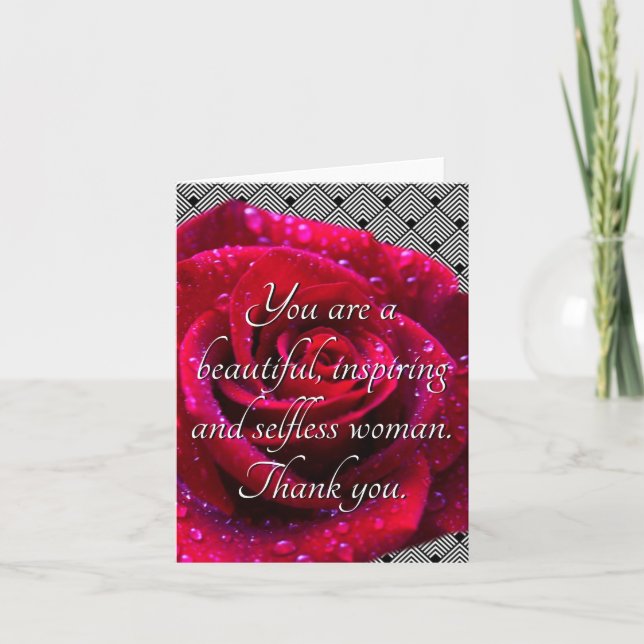 Beautiful Inspiring Selfless Woman Card (Front)