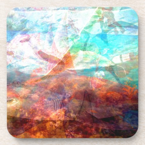 Beautiful Inspiring Underwater Scene Art Coaster