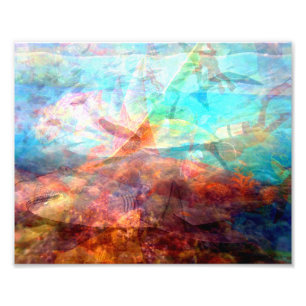 Beautiful Inspiring Underwater Scene Art Photo Print