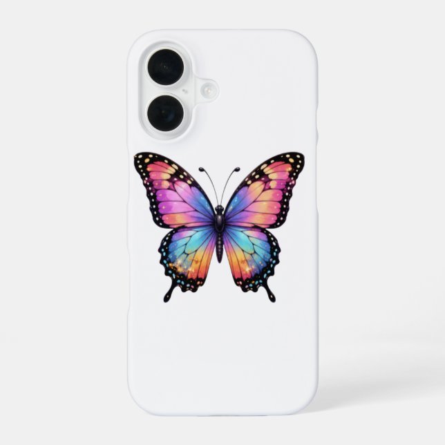 Beautiful Iphone 16 case with butterfly image  (Back)