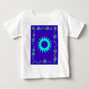 Beautiful Iridescent Blue Floral Art Oil Painting Baby T-Shirt