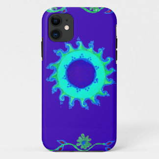 Beautiful Iridescent Blue Floral Art Oil Painting iPhone 11 Case