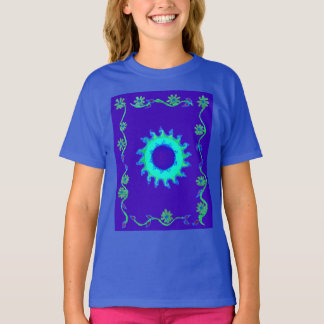 Beautiful Iridescent Blue Floral Art Oil Painting  T-Shirt