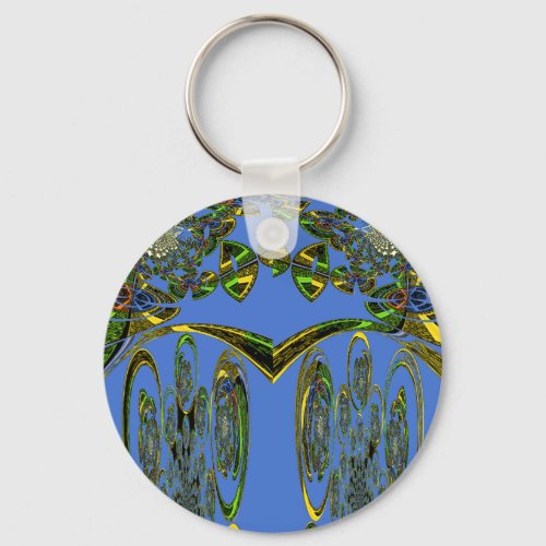 Beautiful Iridescent bluebirds design Keychain