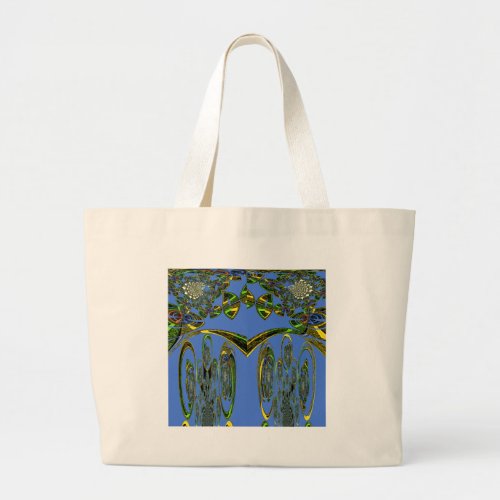 Beautiful Iridescent bluebirds design Large Tote Bag