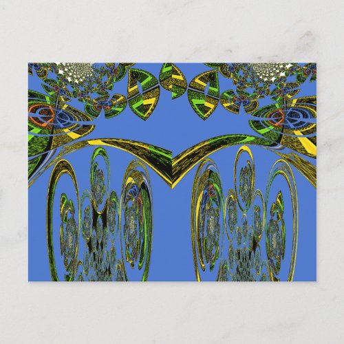 Beautiful Iridescent bluebirds design Postcard