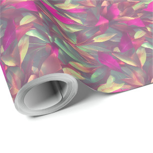 Beautiful Iridescent Leaves Pattern Wrapping Paper