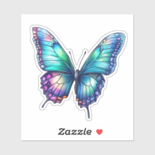 Beautiful iridescent shimmering butterfly cutout sticker
