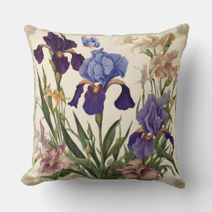 Beautiful Iris Flower Blooms Throw Pillow