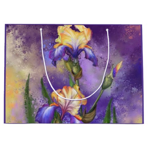 Beautiful Iris Flower Gift Bag Painting Art