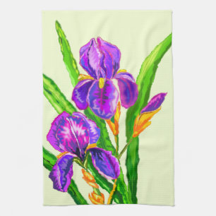 Beautiful Iris Flower Kitchen Towel Spring