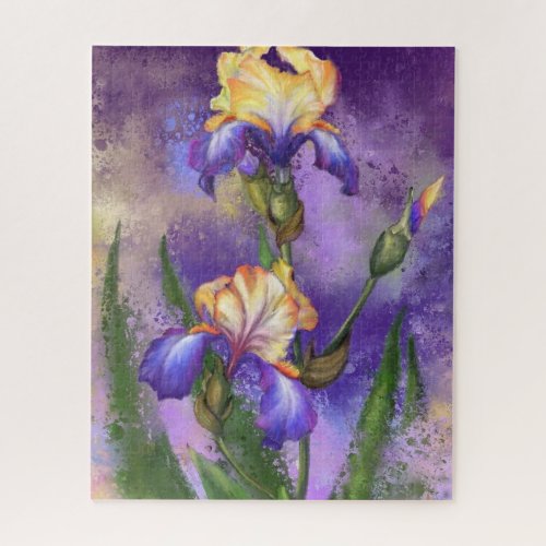 Beautiful Iris Flower _ Migned Art Drawing Jigsaw Puzzle