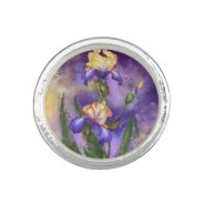 Beautiful Iris Flower - Migned Art Painting Ring at Zazzle