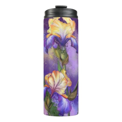Beautiful Iris Flower _ Migned Art Painting Thermal Tumbler