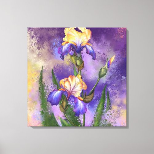 Beautiful Iris Flower _ Migned Painting Art Canvas Print