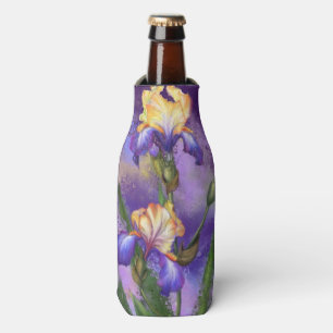 Beautiful Iris Flowers Bottle Cooler