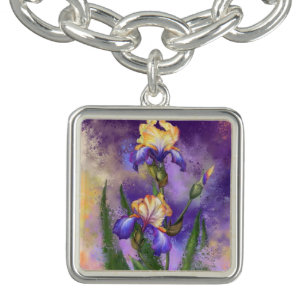 Beautiful Iris Flowers Bracelet