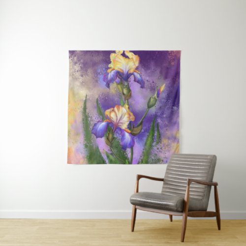 Beautiful Iris Flowers Tapestry