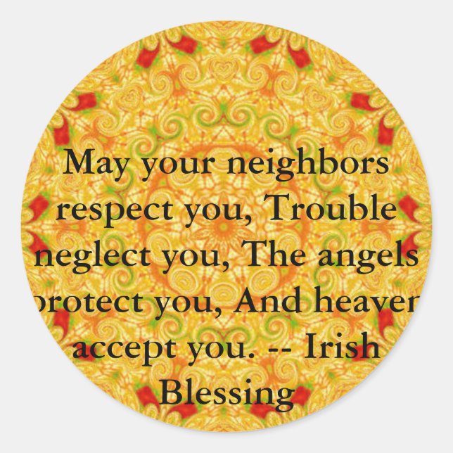 Beautiful Irish Blessing - IRELAND Classic Round Sticker (Front)