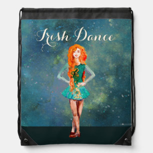 Beautiful Irish Dancer Hard Shoe Dance Drawstring Bag