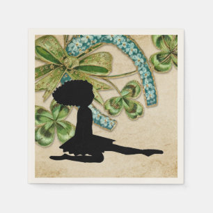 Beautiful Irish Dancer, Shamrock and Horseshoe Napkins