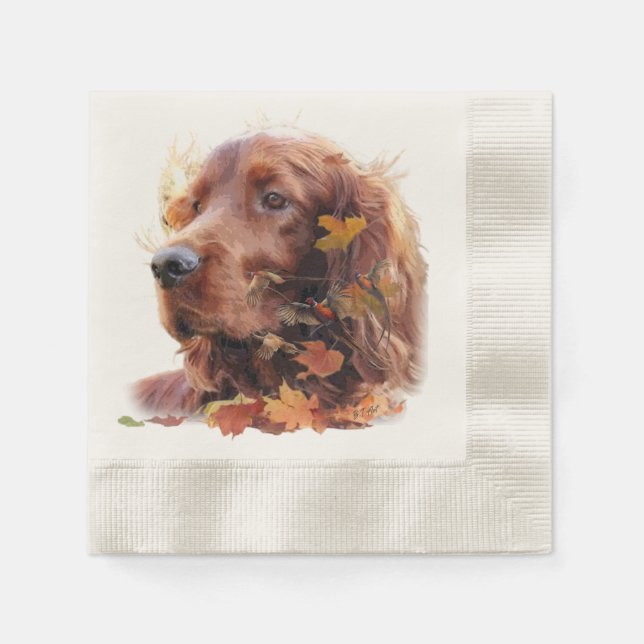 Beautiful Irish Red Setter Napkins (Front)