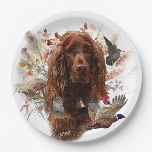 Beautiful Irish Red Setter Paper Plates (Front)