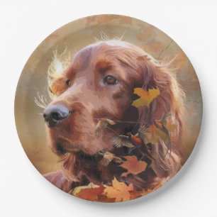Beautiful Irish Red Setter Paper Plates