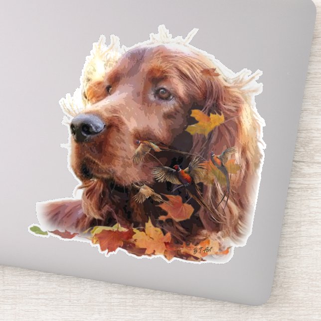 Beautiful Irish Red Setter Sticker (Detail)