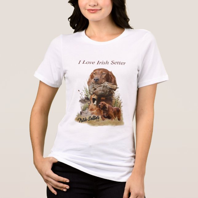 Beautiful Irish Red Setter Tri-Blend Shirt (Front)