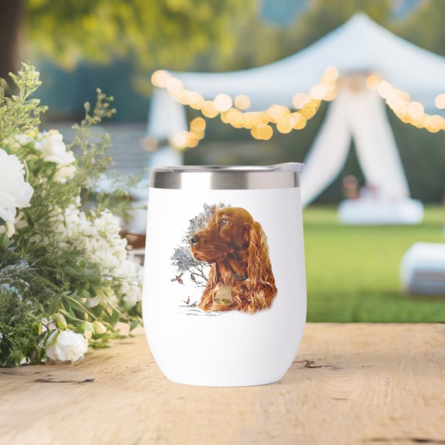Beautiful Irish   Setter  ,  Art  Thermal Wine Tumbler (Wedding)