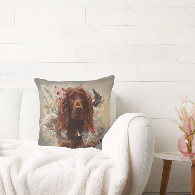 Beautiful Irish  Setter Throw Pillow (Couch)