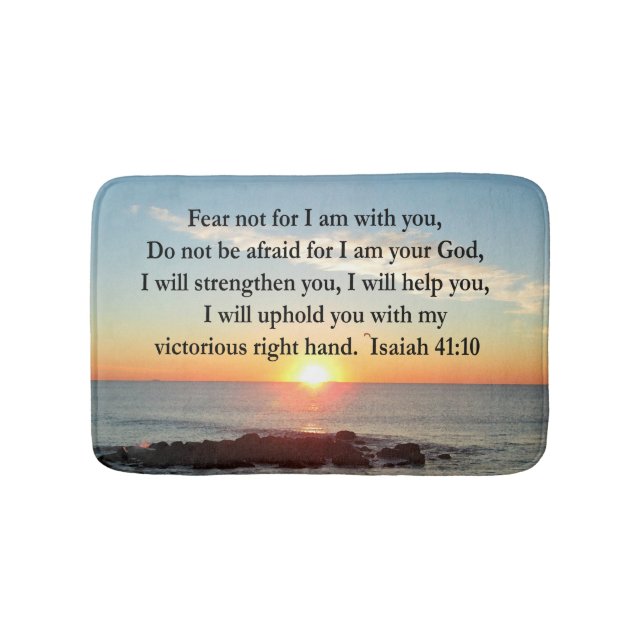 BEAUTIFUL ISAIAH 41:10 SUNRISE BATHROOM MAT (Front)