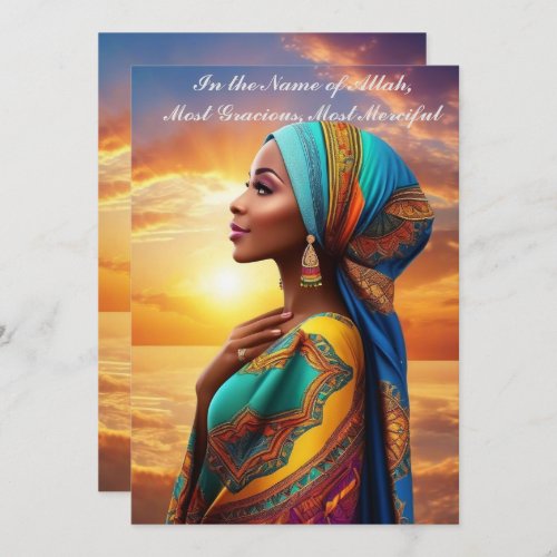 Beautiful Islamic African American Women Thank You Card