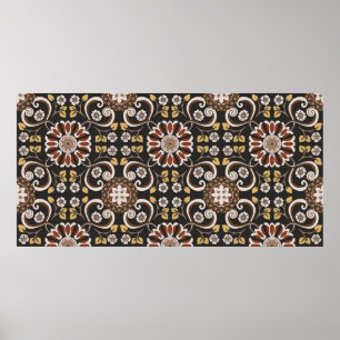 Beautiful islamic medallion seamless pattern texti poster