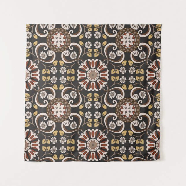 Beautiful islamic medallion seamless pattern texti tapestry (Front)
