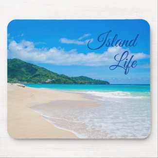 Beautiful Island Life Tropical Beach Mouse Pad