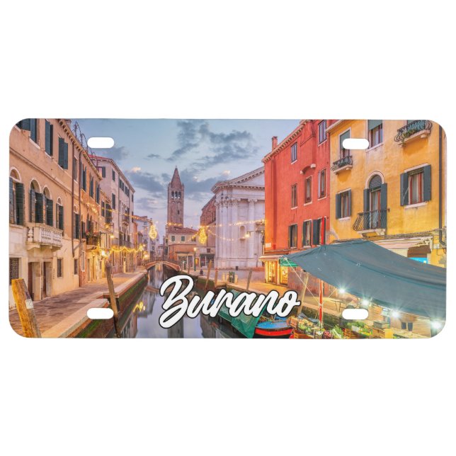 Beautiful Island Of Burano, Italy License Plate (Front)