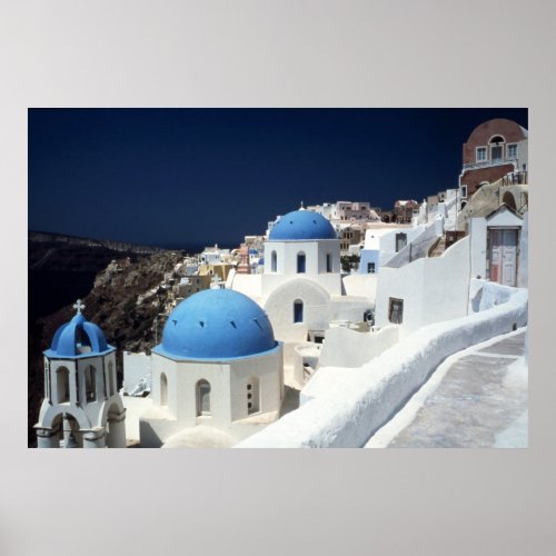 Beautiful island Santorini Greece  Poster