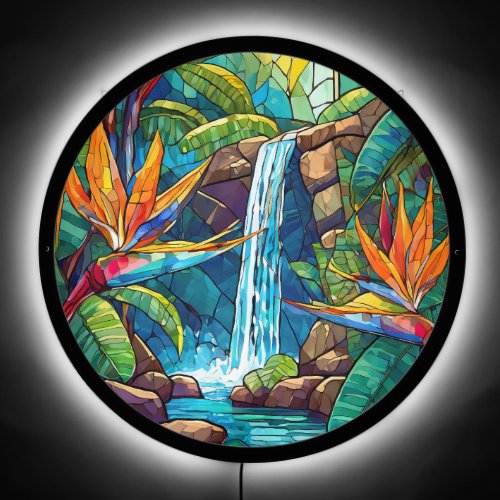 Beautiful island scene Stained glass art