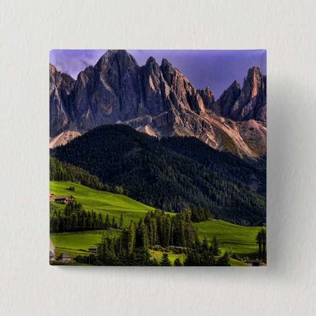 Beautiful isolated lonely church St Maddalena Button (Front)