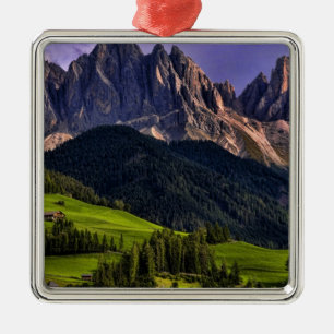 Beautiful isolated lonely church St Maddalena Metal Ornament