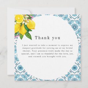 Beautiful Italian tile and lime bridal shower Holiday Card