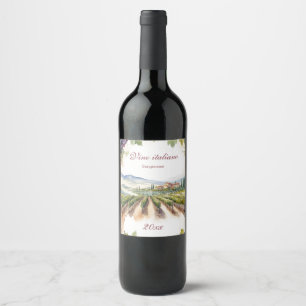 Beautiful Italian Vineyard Grape Vine Wine Label