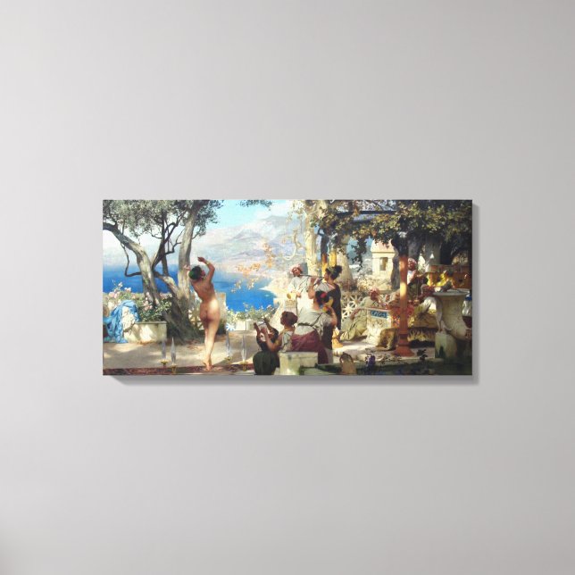 Beautiful Italian Woman Dancing Between Swords Canvas Print (Front)