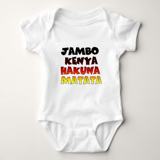 Beautiful Jambo Kenya Hakuna Matata Lovely Art  Baby Bodysuit (Front)