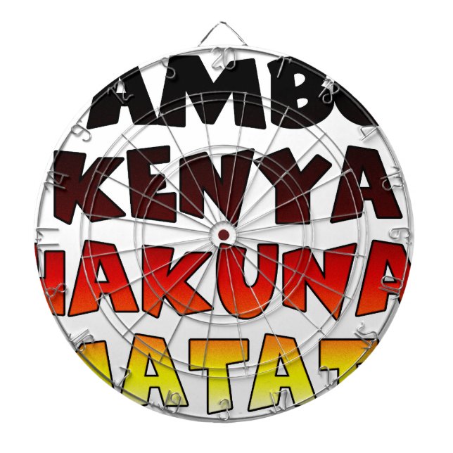 Beautiful Jambo Kenya Hakuna Matata Lovely Art  Dartboard With Darts (Front)
