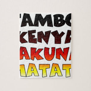Beautiful Jambo Kenya Hakuna Matata Lovely Art  Jigsaw Puzzle
