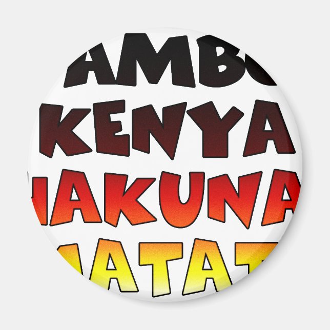 Beautiful Jambo Kenya Hakuna Matata Lovely Art  Magnet (Front)