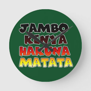 Beautiful Jambo Kenya Hakuna Matata Lovely Art Round Clock